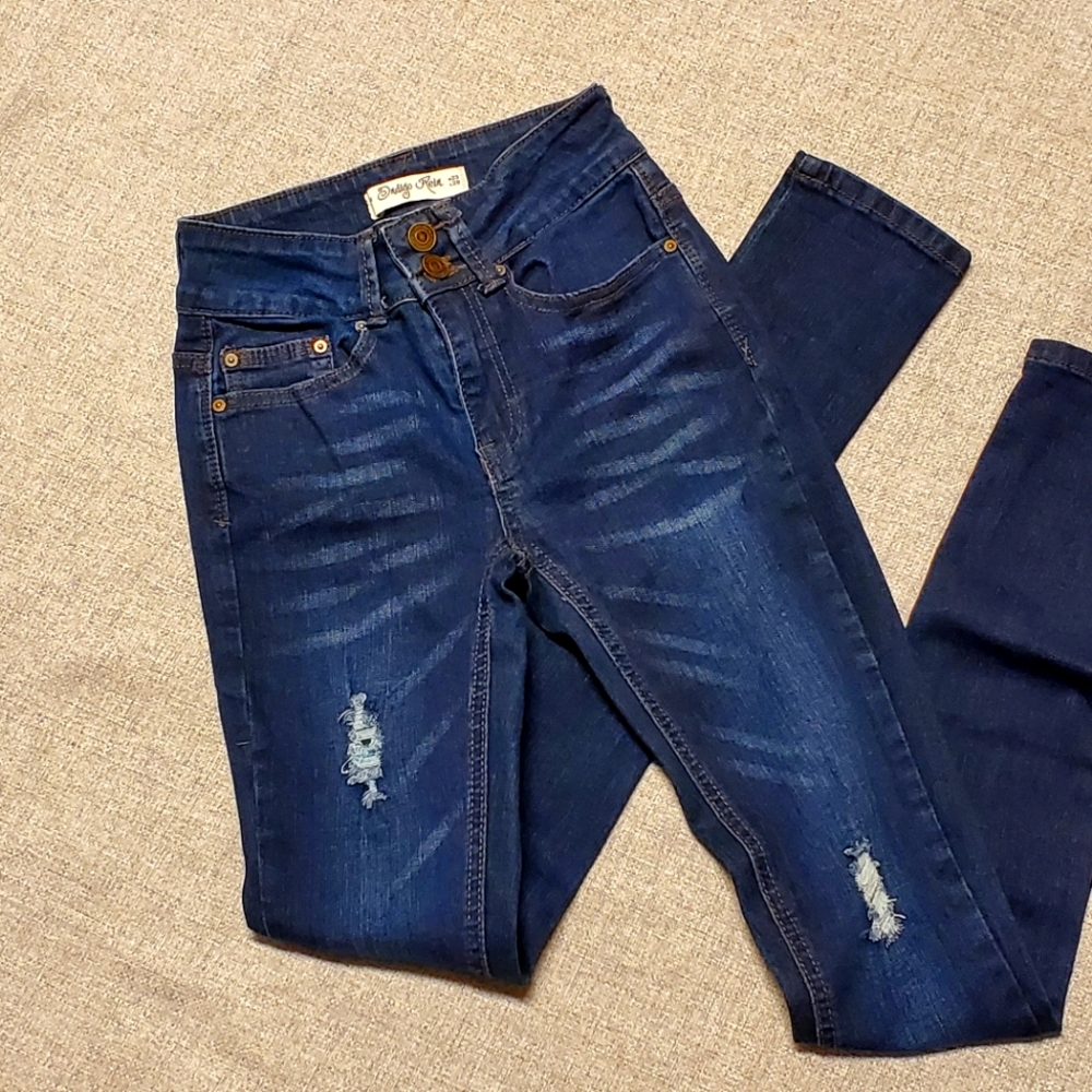 Indigo Rein Womens Ripped Skinny Fit Jeans EUC 23w x 28L